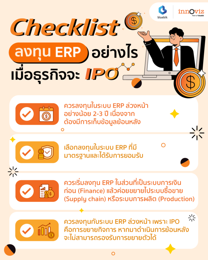 Checklist ลงทุน ERP อย่างไร เมื่อธุรกิจจะ IPO