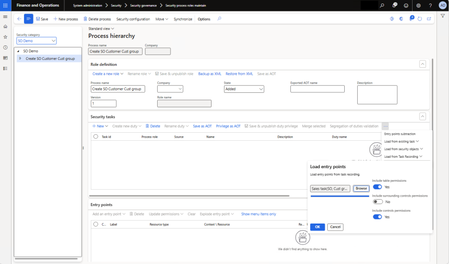 Load from task recording